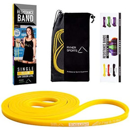Гумовий еспандер для фітнесу Resistance Band (жовтий, легкий) - набір 1шт або 3шт для тренувань вдома та спорту
