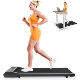 Walking Pad Lacuffy 2.5 HP: біговий доріжки для дому з керуванням через додаток, підтримка 136 кг, чорний, 90 см