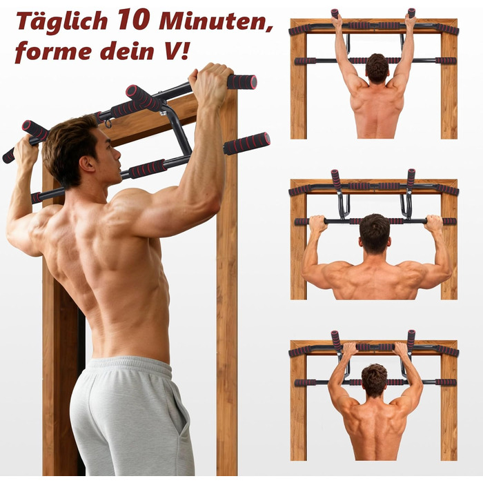 Турнік для дверей Klimmzugstange - турнік для підтягувань на дверний проріз без свердління, з м'якими ручками, 80-90 см