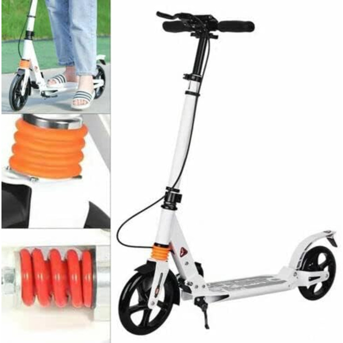 Самокат Vinnyooc Kickscooter складаний, з ручним гальмом, для дітей і дорослих, міський, колеса 200 мм, регульована висота