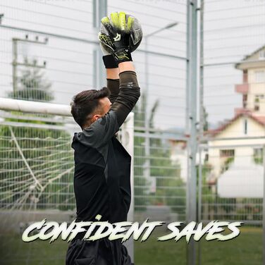 Воротарські рукавички WVVOU для дітей та дорослих, дитячі та юніорські, з технологією Fingersave, для тренувань та ігор, чорні