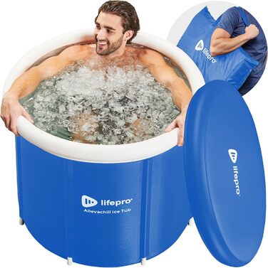 Lifepro Ванна для криотерапії Cold Plunge Tub - велика ванна для холодової терапії на 92 галони з кришкою та сумкою (блакитна)