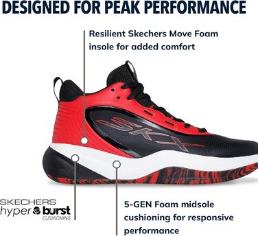 Кросівки для баскетболу Skechers League Sneaker (43 EU) - Чорний/Червоний