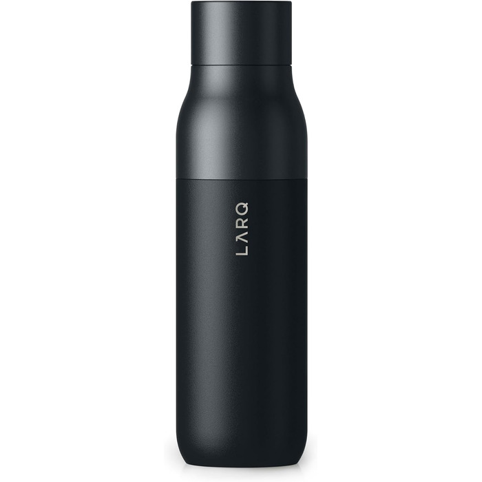 Термобутилка LARQ Twist Top 500 мл, ізольована сталева, BPA-free, для води, збереження температури, чорна, для офісу, подорожей, кемпінгу
