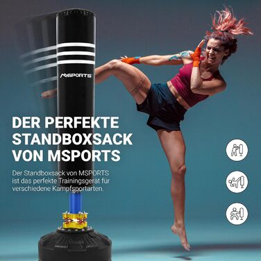 Преміум боксерський мішок MSPORTS для дорослих, стоячий, з вакуумною основою, для боксу, MMA та кікбоксингу