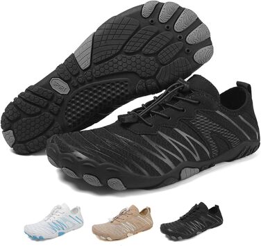 Чоботи для плавання та серфінгу Barfußschuhe: чоловічі та жіночі, швидко сохнуть, антиковзкі, розмір 36-47, чорний