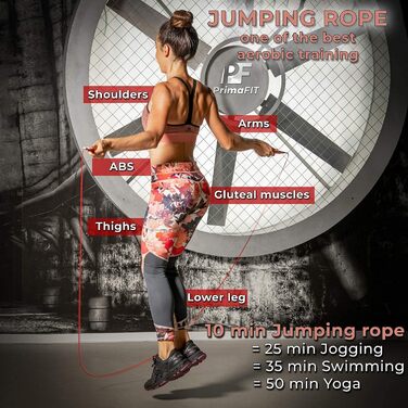 Скакалка PrimaFIT для дорослих 3м, професійна, регульована, з вагами, 2 підшипники, антиковзкі ручки, для боксу, MMA, кросфіту, сталевий трос, з сумкою, срібляста