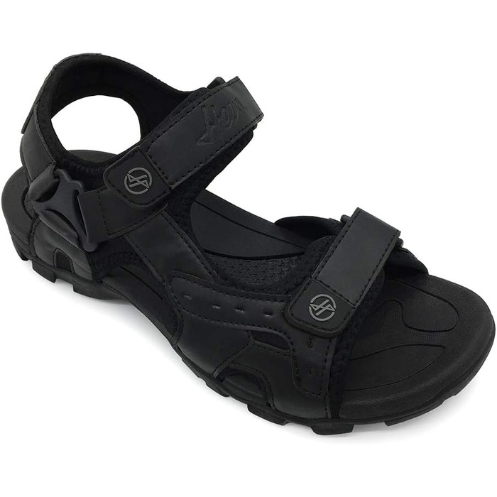 Чоловічі сандалі HEVA з натуральної шкіри для активного відпочинку, туризму та трекінгу, чорні, 41 EU