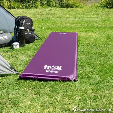 Isomatte Trail Selbstaufblasend з Memory Foam 5 см, ізольований килимок для кемпінгу, фіолетовий колір