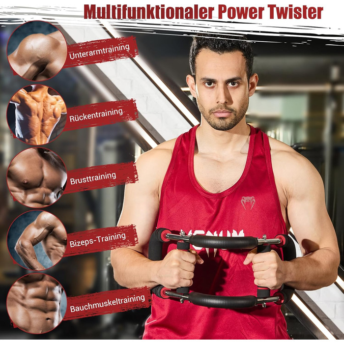 Тренування грудних м'язів вдома: тренажер для рук Twister Armtrainer, 13-27 кг, чорний