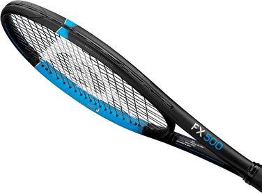 Тенісна ракетка Dunlop FX 500 LS 285г, турнірна, чорна-синя, без струн