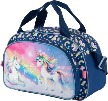 Спортивна сумка Goldkids для дітей (дівчаток та хлопчиків) з мотивом футболу та єдинорога - сумка для плавання з посиленим дном, 40 x 22 x 20 см