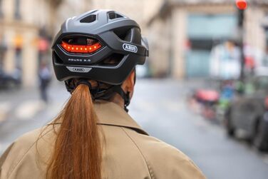 Велошолом ABUS Aduro 3.0 LED для міста та спорту, з заднім ліхтарем, розмір M (52-58 см), синій (Midnight Blue), для жінок і чоловіків