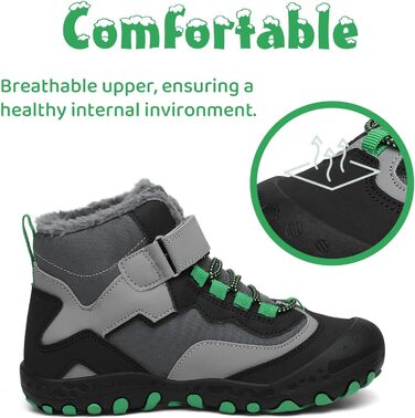 Дитячі зимові черевики Mishansha: теплі, водонепроникні, антиковзаючі, р.24-38 (EU 28), чорні