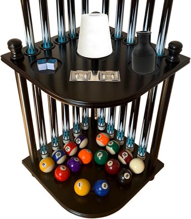 Стенд для більярдної кулі GACCO BILLIARDS: міцний дерев'яний підставка, комплект куль, аксесуари для більярдного столу, тримач для кия, з лічильником очок та гачками