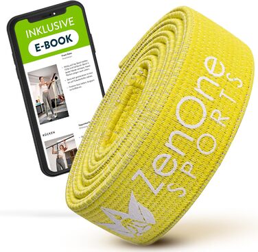 Спортивні фітнес-гумки ZenOne Sports® - стрічки опору з тканини (6 рівнів) з інструкцією для тренувань. Ідеально для силових тренувань, розминки та багато іншого. Гумка опору 3 Medium (Жовтий)