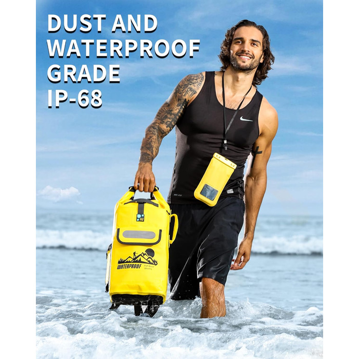 Водонепроникний рюкзак IDRYBAG Dry Bag 20L/30L/40L - плавучий, жовтий