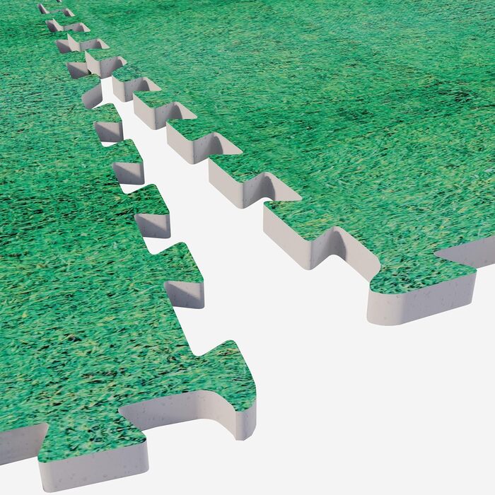 Набір захисних пазл-матів для підлоги GORILLA SPORTS (16 шт), 60x60x1.2 см, EVA піна, протиковзкі килимчики для фітнесу та тренувань, колір: трава (5,76 м²)