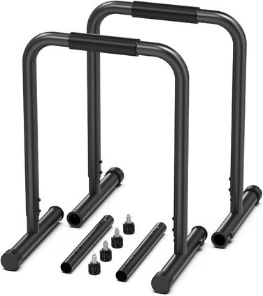 Стійка для віджимань та підтягувань Power Tower, регульована висота 170-220 см, чорна, для дому