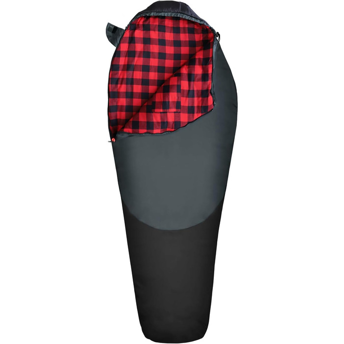 Спальний мішок WKFAMOUT Mumienschlafsack Outdoor -12°C-0°C, 500GSM, фліс, 3-4 сезони, для дорослих та дітей, чорний