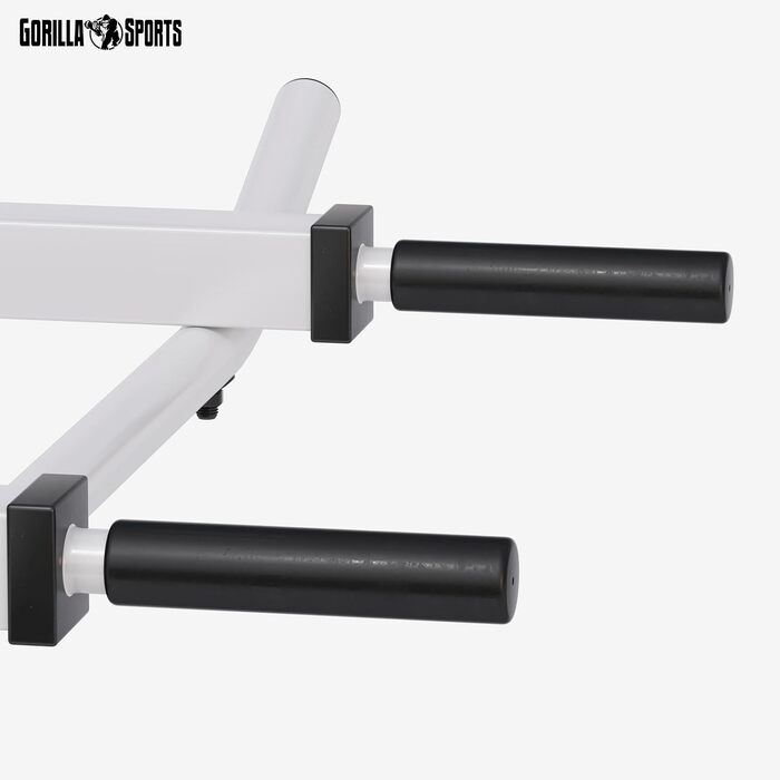 Турнік настінний GORILLA SPORTS, 5 нековзних ручок, до 350 кг, сталь, чорний/білий, для підтягувань і вправ на прес, з монтажем