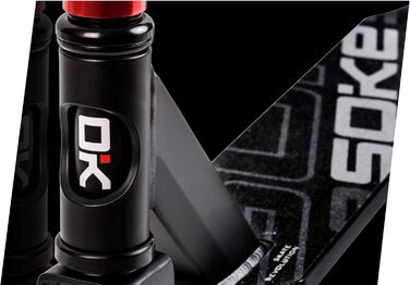 SOKE Stunt Scooter PRO: трюковий самокат для дорослих та дітей, ABEC 9 підшипники, чорно-червоний, вантажопідйомність 100 кг