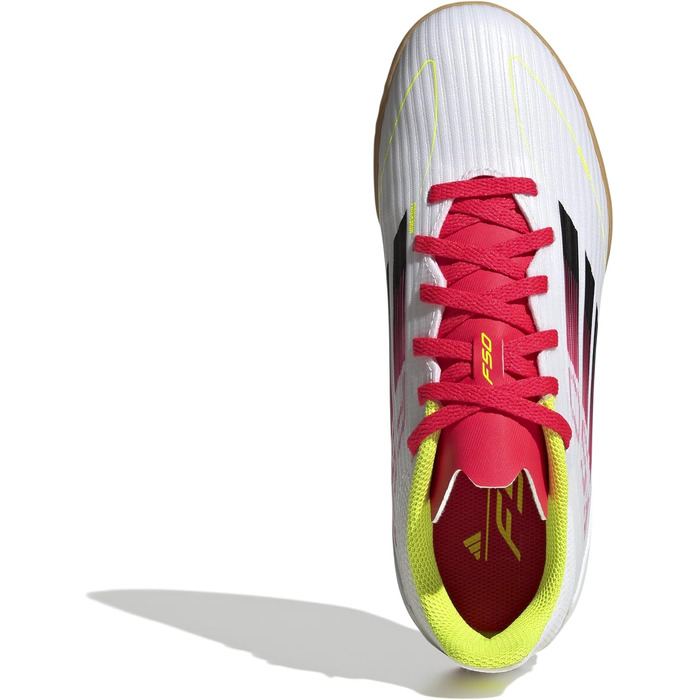Дитячі футбольні бутси adidas F50 League Indoor, 34 EU, біло-чорно-жовті