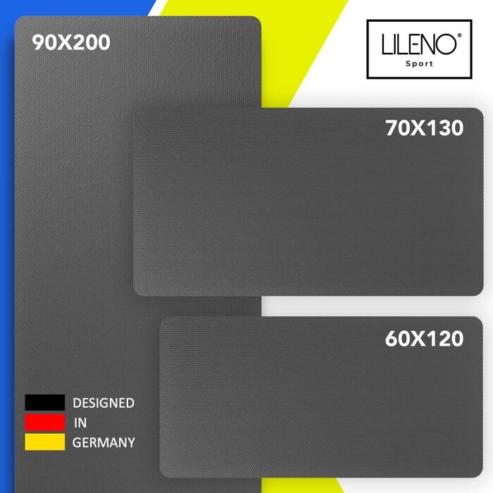 LILENO SPORTS захисний килимок для підлоги 8 мм – міцний фітнес килимок під тренажери, бігову доріжку, крос-тренер, роликовий тренажер, для йоги 60x180 см