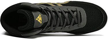 Чоловічі боксерські туфлі для боротьби, дихаючі, неслизькі, зручні хай-топ кросівки для фітнесу, тренувань, бодібілдингу в залі (39 EU, Чорний)