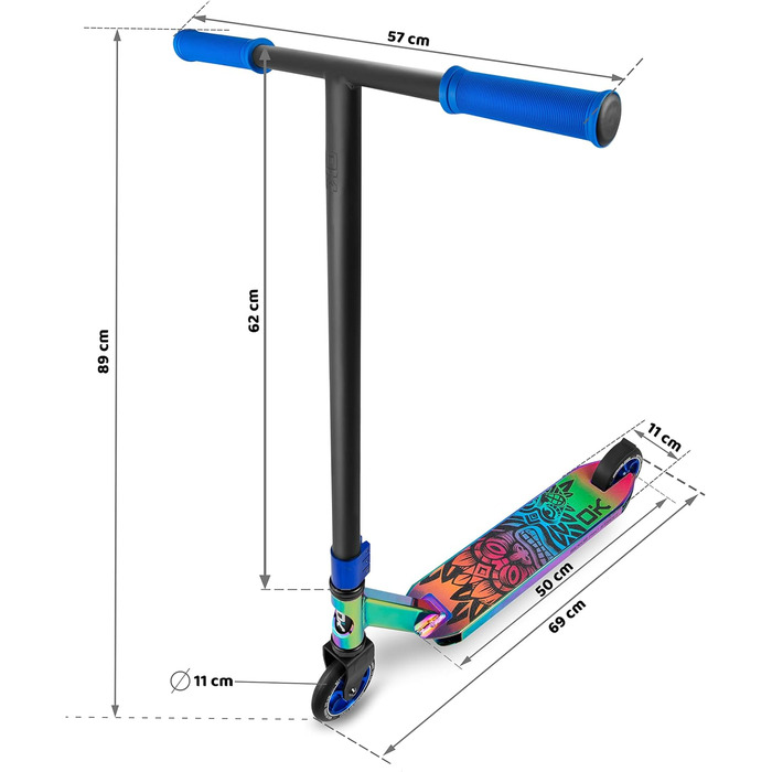 Трюковий самокат SOKE PRO Street Neo Chrome з підшипниками ABEC 9 для дорослих і дітей