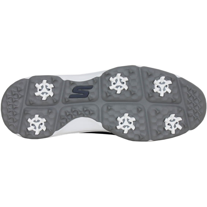 Чоловічі гольф-туфлі Skechers Torque водонепроникні (42.5 EU, темно-синій синтетичний матеріал, сірий кант)