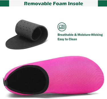 Шкарпетки для душу SAGUARO 7 отворів, швидко сохнуть, не слизькі, для чоловіків та жінок, розмір 36-47 (36/37 EU, Рожево-рожевий)