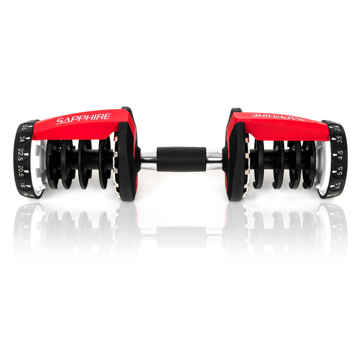 Регульовані гумовані гантелі Sapphire, 1 x 24 кг