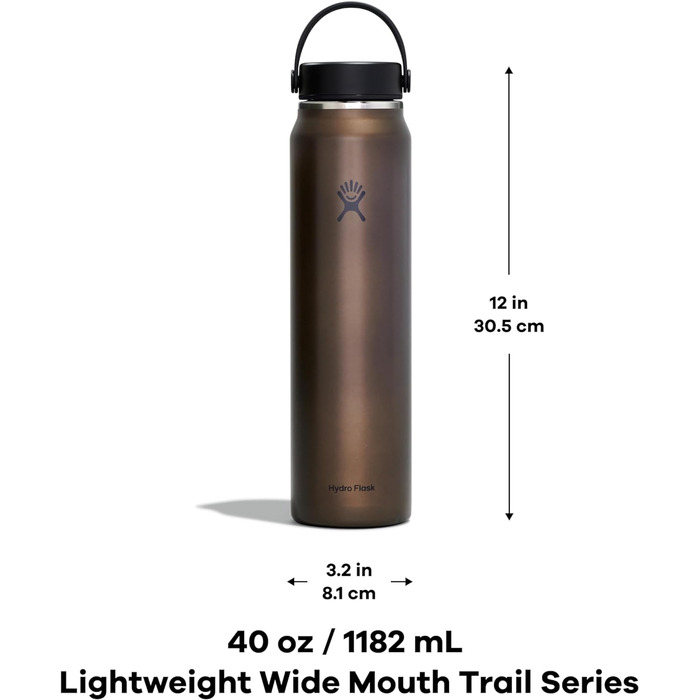 Гідрофляга Hydro Flask Trail Series, легка пляшка для води з широкою гнучкою кришкою та подвійною вакуумною ізоляцією