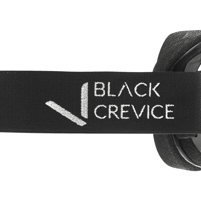 Лижна маска Black Crevice без оправи, чорна/срібляста, антифог, UV 400, для сноуборду та лиж, ударостійка, універсальний розмір