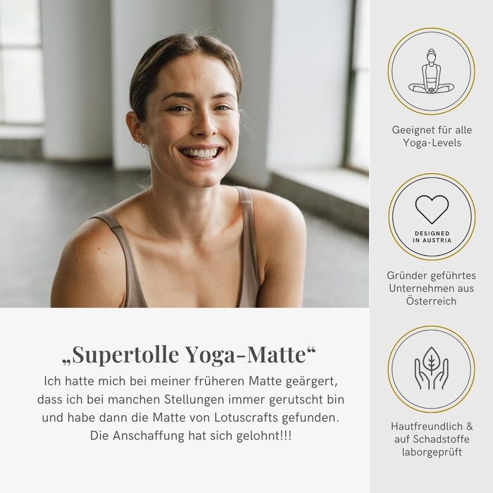 Йога мат LOTUSCRAFTS® з натурального каучуку, універсальна спортивна мат для йоги, фітнесу та тренувань, Indigo Dust