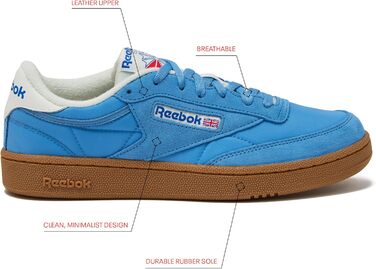 Чоловічі кросівки Reebok Club C 85 - білі, Casual, 44 EU, Essential Blue Chalk Gum