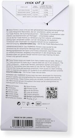 Гумові стрічки FAIR Move для фітнесу: набір 3 шт. з натурального латексу (Theraband) для м'язів, йоги, кроссфіту