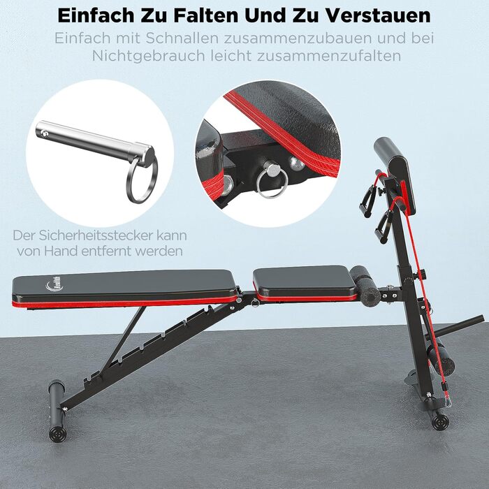 Складана тренажерна лава для дому з жимовою лавою, розгиначем ніг та подушкою Preacher Curl, римський стул, тренажер спини, вантажопідйомність 350 кг, для силових тренувань, домашній спортзал, комплексне тренування