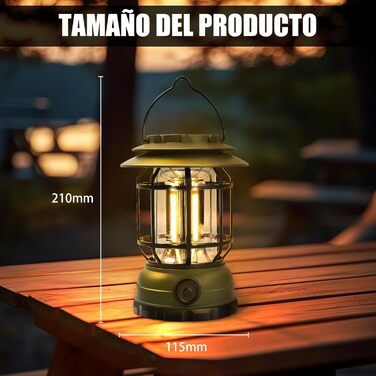 Перезаряджувана кемпінгова лампа ExtraStar з 3 режимами, аварійне світло IPX4, водонепроникна для кемпінгу, піших прогулянок, риболовлі, відключень електроенергії - оливковий