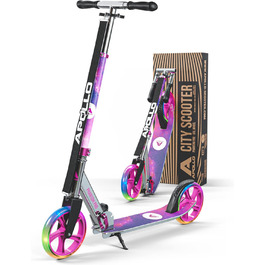 Електросамокат Apollo Phantom Pro для міста, XXL-колеса, складаний, регульована висота, для дорослих, дітей та підлітків, компактний міський самокат