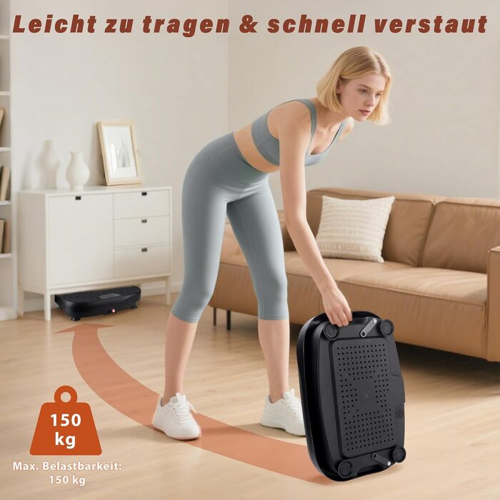 Вібраційна платформа Worldgeil для дому - 199 рівнів вібрації, 9 програм, вбудований динамік, для схуднення та тренувань всього тіла, до 150 кг