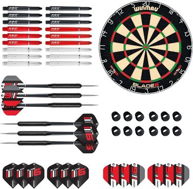WINMAU Blade 6 професійна класична дротяна дартс-дошка з набором аксесуарів (2 комплекти дротиків)