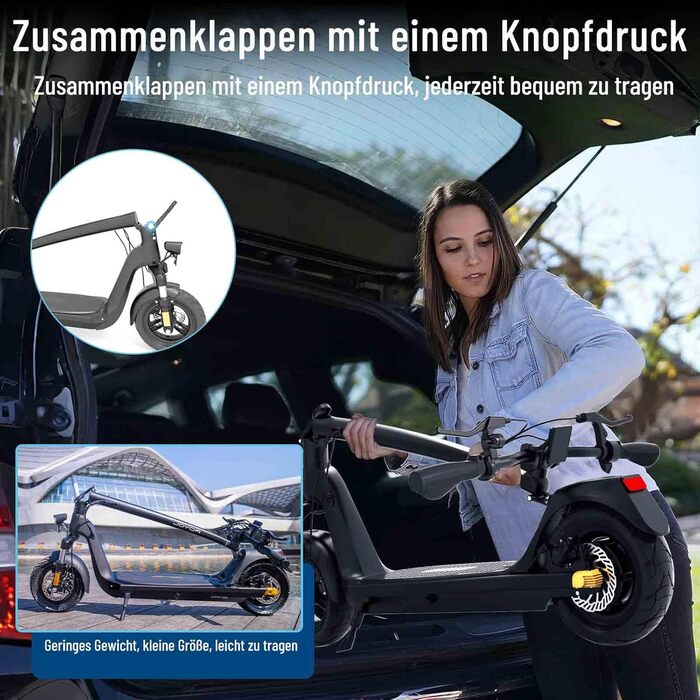 Електросамокат JOYOR C10E 48V 18/26Ah, 500W, запас ходу 65-100 км, вантажопідйомність 120 кг, сертифікат ABE