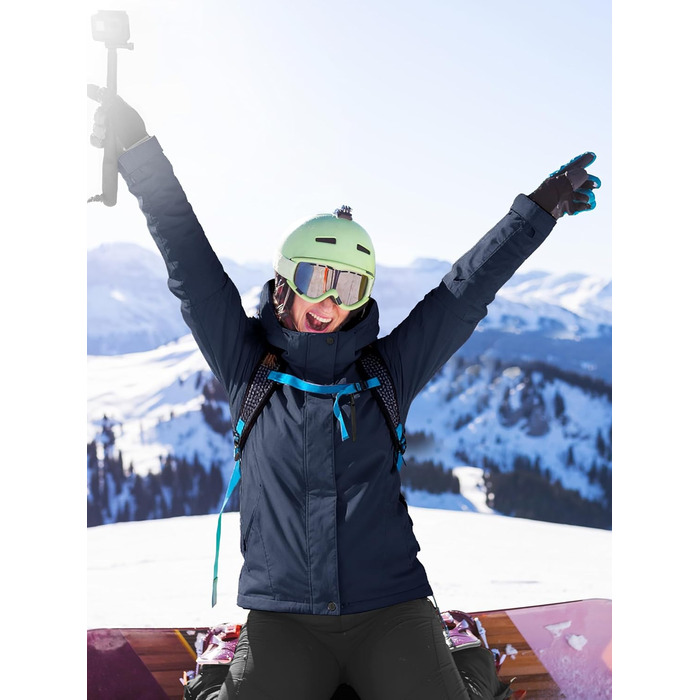 Жіноча водонепроникна куртка для сноубордингу та лижного спорту FREE SOLDIER з флісовою підкладкою та капюшоном. Тепла зимова куртка FREE SOLDIER для жінок, Mitternachtsmarineblau (L)