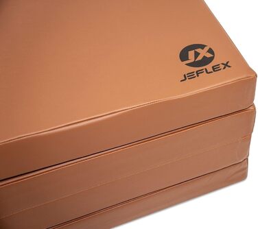 Складаний м'який мат Jeflex 200x100x8 см, коричневий, для гімнастики, йоги, фітнесу та дитячої кімнати, німецька якість, портативний, компактний