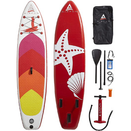 Надувний SUP-борд SENA AIRFUN, 305x76x15 см, 10.0', вантажопідйомність 150 кг, Комплект Stand UP Paddle Board, iSUP, червоний