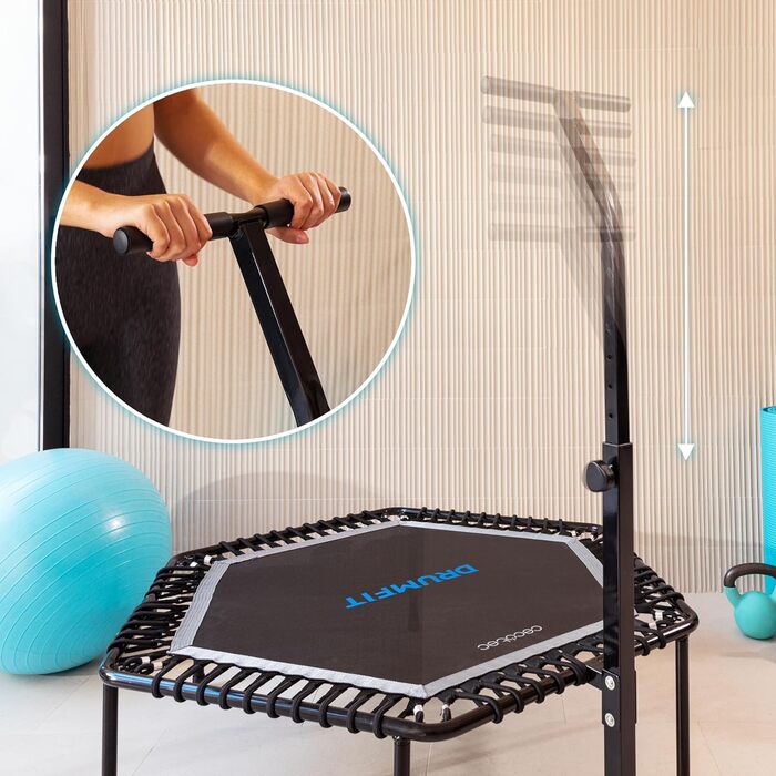 Трамплін Cecotec Drumfit Jump для дорослих, Ø 92-127 см, знімний та складаний. Макс. вага 100 кг