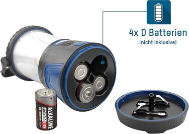 Ліхтар кемпінговий LED ANSMANN CL600B: 600 люмен, 360° світло, регулювання яскравості, водонепроникність IPX4, 3 режими (білий, червоний, червоний блимає), на батарейках