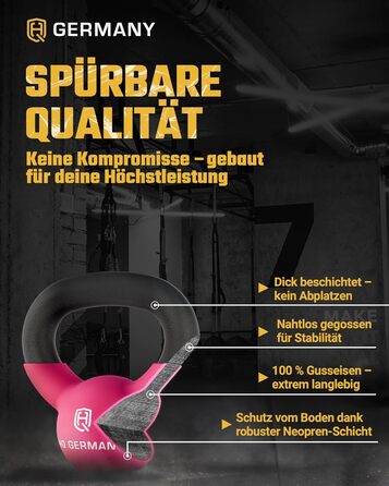 Гантель з неопрену HQ Germany® Vollguss 2-32кг | Комплекти для початківців | Точність ваги ±2,0%